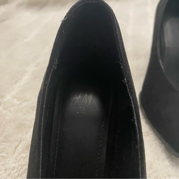H&M Black Suede Pointed Toe Pumps Heels Size 7 - Picture 6 of 13